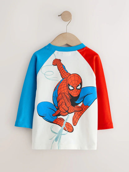 |Boy| Camiseta De Manga Comprida Do Homem-Aranha Branca/Azul/Vermelha (12 meses a 8 anos)