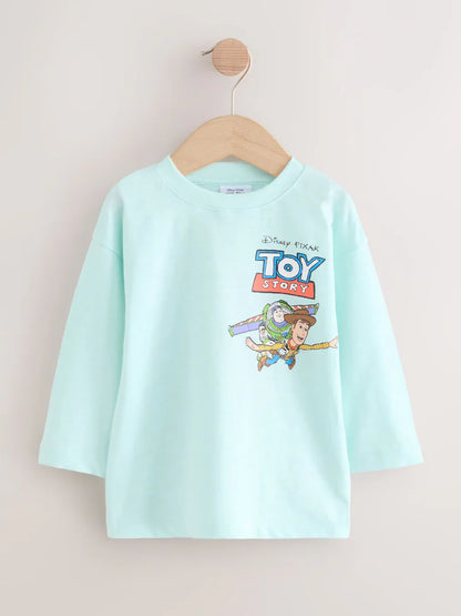 |Boy| Camiseta Manga Comprida Azul Claro Toy Story (3 meses a 8 anos)