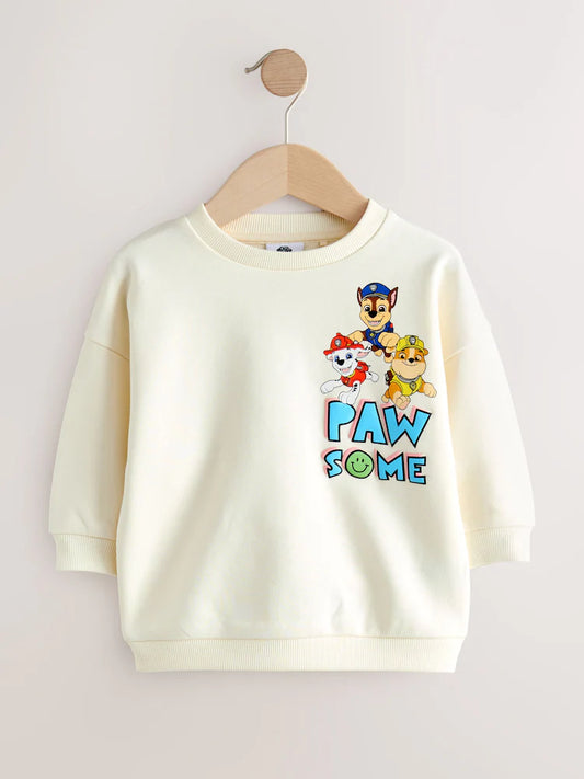 |Boy| Moletom Da Patrulha Canina Branco (9 meses a 8 anos)