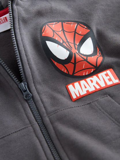 |Boy| Moletom Com Capuz Preto Marvel Com Zíper (9 meses a 8 anos)