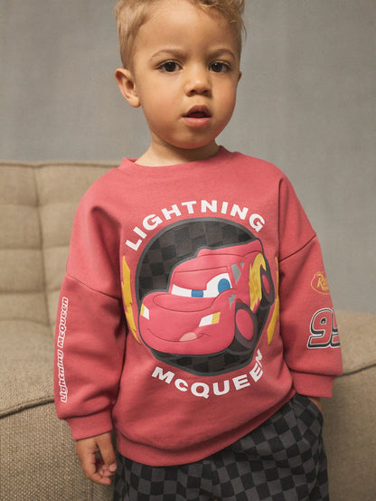 |Boy| Conjunto De Moletom e Calça De Moletom Red Charcoal Cars Crew (9 meses a 8 anos)