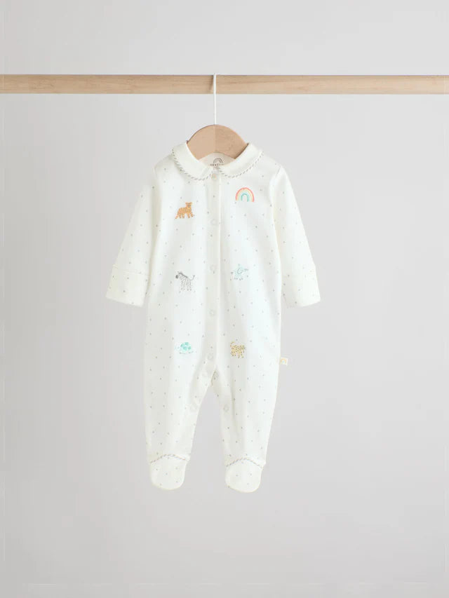 |BabyBoy| Pacote Com 3 Macacões De Dormir White Ground (0-2 anos)