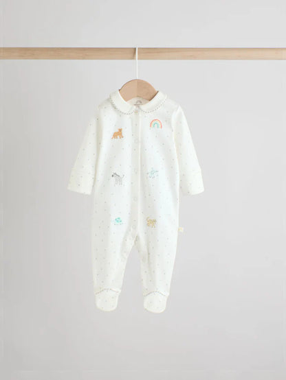 |BabyBoy| Pacote Com 3 Macacões De Dormir White Ground (0-2 anos)