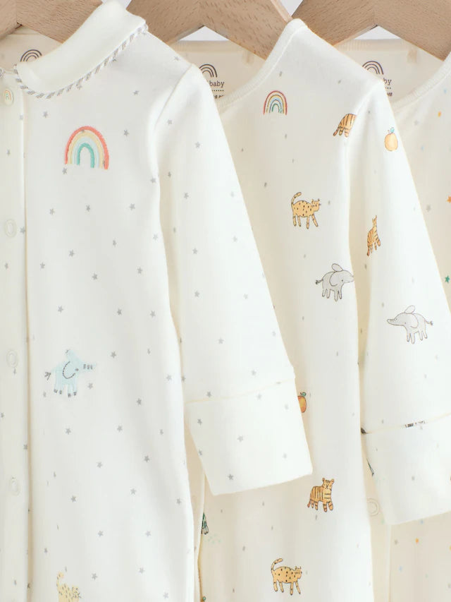 |BabyBoy| Pacote Com 3 Macacões De Dormir White Ground (0-2 anos)