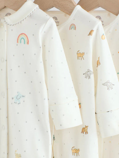 |BabyBoy| Pacote Com 3 Macacões De Dormir White Ground (0-2 anos)