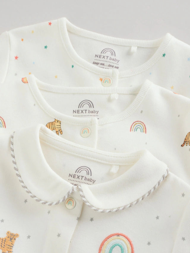 |BabyBoy| Pacote Com 3 Macacões De Dormir White Ground (0-2 anos)