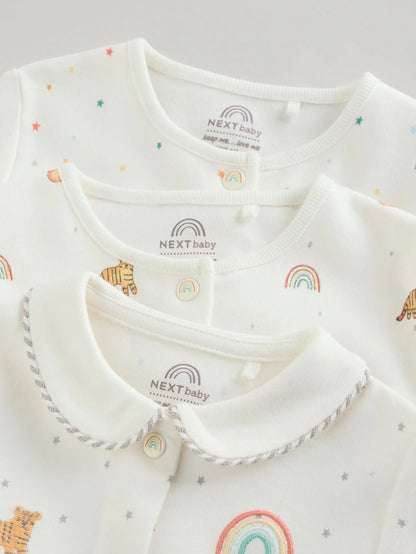 |BabyBoy| Pacote Com 3 Macacões De Dormir White Ground (0-2 anos)