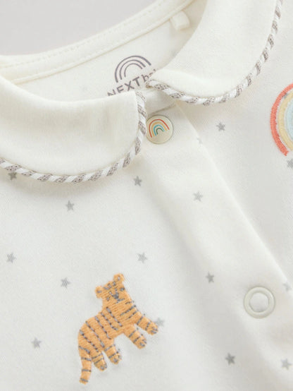 |BabyBoy| Pacote Com 3 Macacões De Dormir White Ground (0-2 anos)