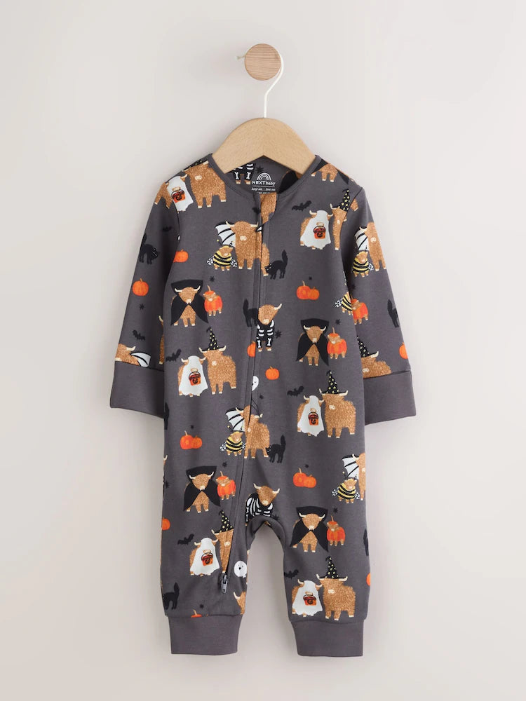 |BabyBoy| Macacão De Dormir Preto Com Zíper e Estampa De Halloween Hamish Baby (0 meses a 3 anos)