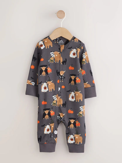 |BabyBoy| Macacão De Dormir Preto Com Zíper e Estampa De Halloween Hamish Baby (0 meses a 3 anos)