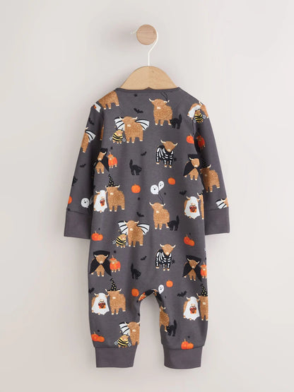 |BabyBoy| Macacão De Dormir Preto Com Zíper e Estampa De Halloween Hamish Baby (0 meses a 3 anos)