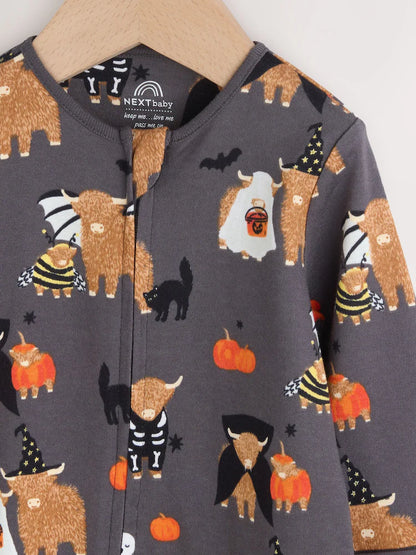 |BabyBoy| Macacão De Dormir Preto Com Zíper e Estampa De Halloween Hamish Baby (0 meses a 3 anos)
