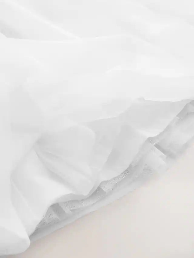 |BabyGirl| Vestido De Malha Branca Para Bebê (0 meses a 2 anos)