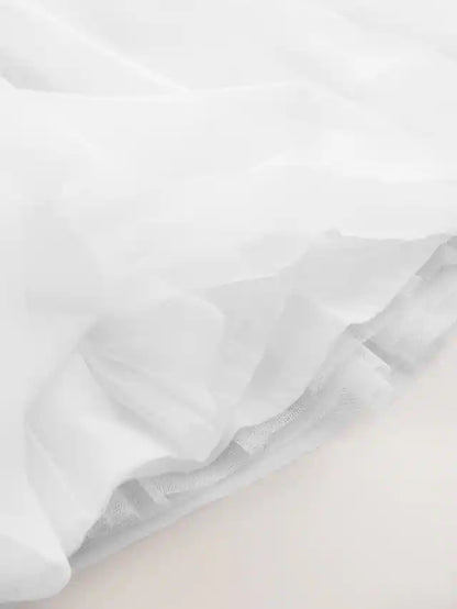 |BabyGirl| Vestido De Malha Branca Para Bebê (0 meses a 2 anos)