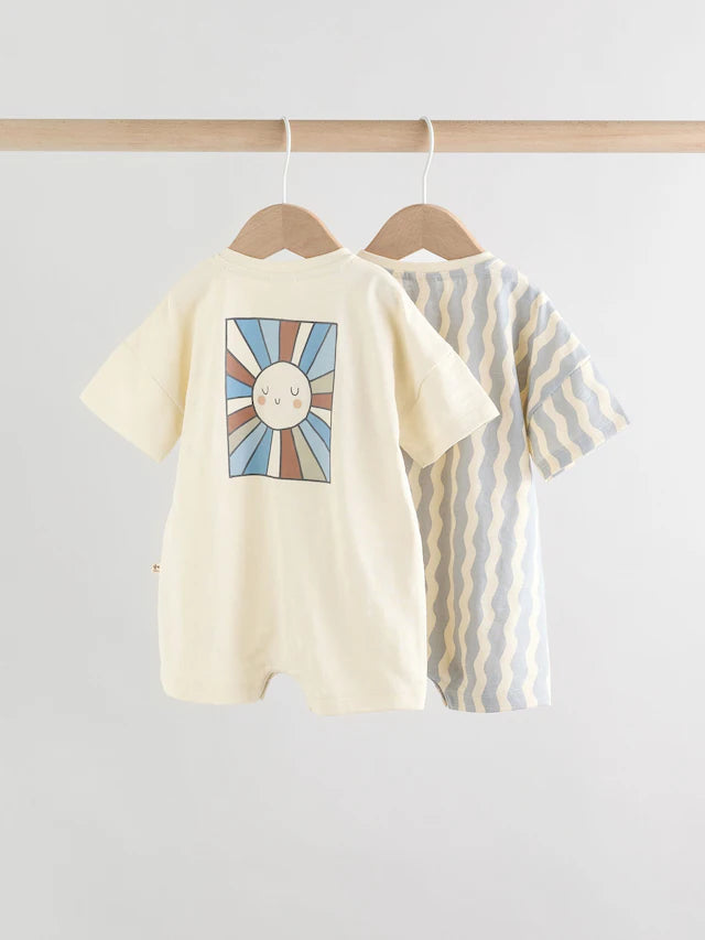 |BabyBoy| Macacão Infantil Listrado Minerals, Pacote com 2