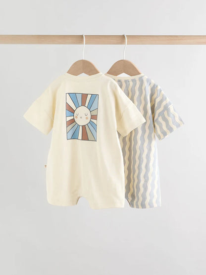 |BabyBoy| Macacão Infantil Listrado Minerals, Pacote com 2