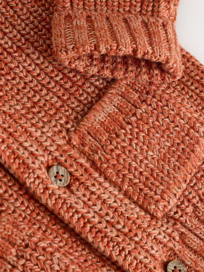 |BabyBoy| Cardigan De Bebê Com Slogan 100% Algodão, Abóbora Laranja Pequena