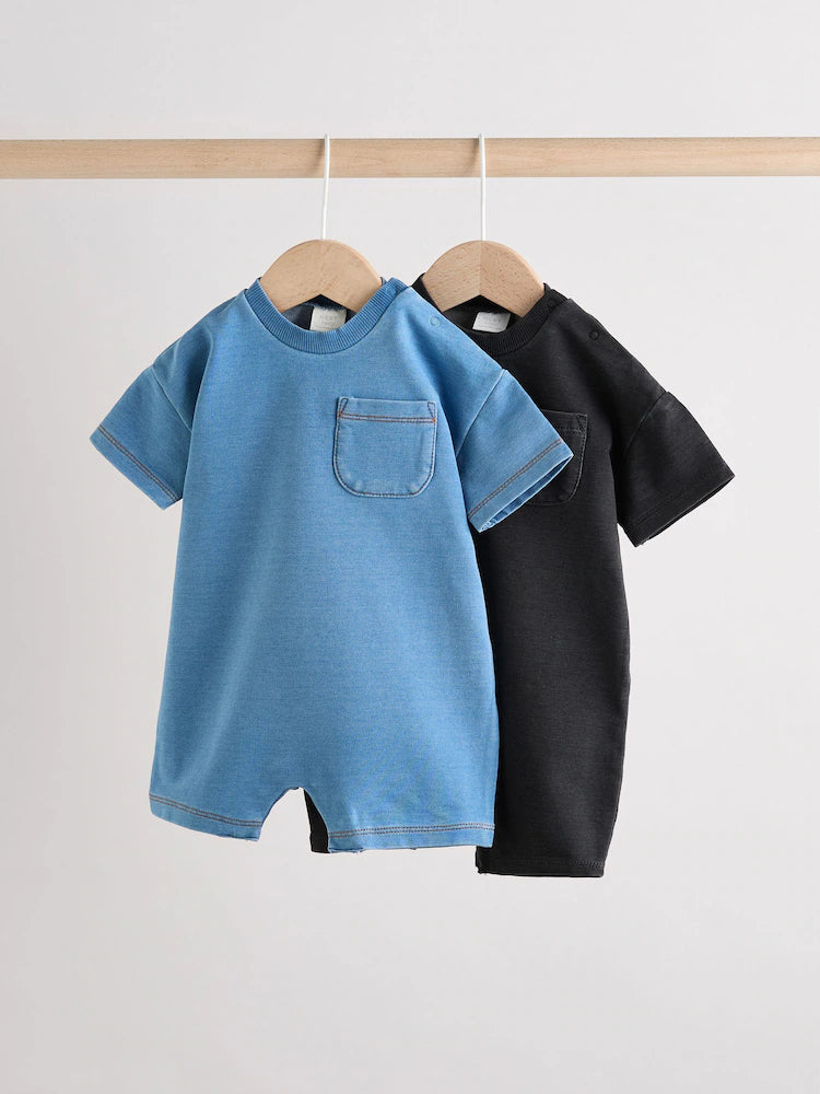 |BabyBoy| Pacote Com 2 Macacões Jeans Para Bebê