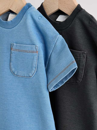 |BabyBoy| Pacote Com 2 Macacões Jeans Para Bebê