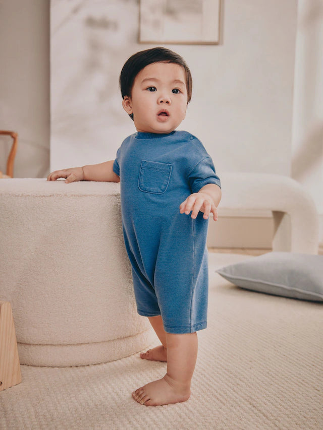 |BabyBoy| Pacote Com 2 Macacões Jeans Para Bebê