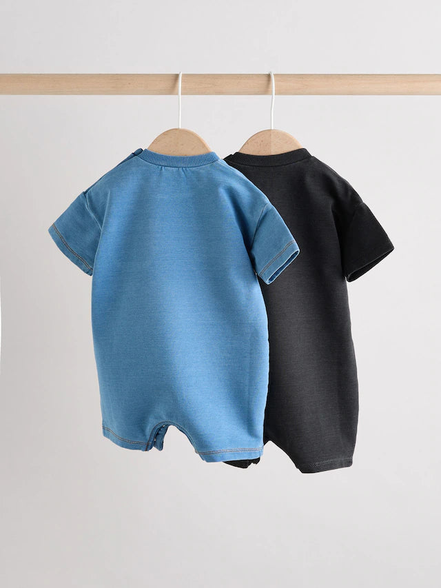 |BabyBoy| Pacote Com 2 Macacões Jeans Para Bebê