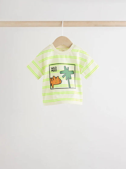 |BabyBoy| Conjunto De 6 Peças De Blusas e Shorts Para Bebê Green Tiger
