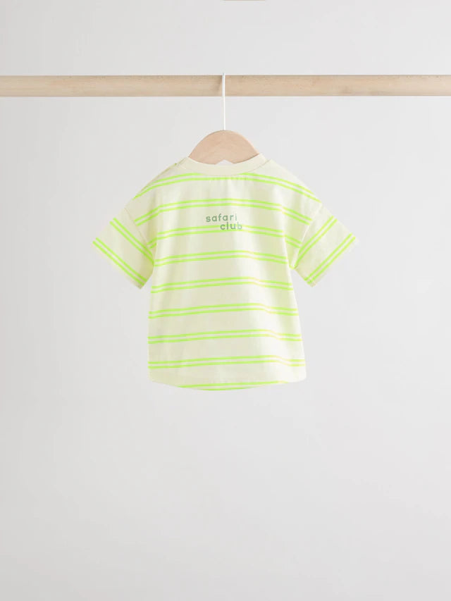 |BabyBoy| Conjunto De 6 Peças De Blusas e Shorts Para Bebê Green Tiger