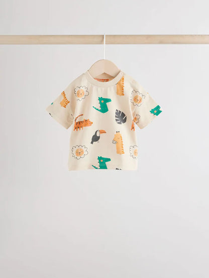 |BabyBoy| Conjunto De 6 Peças De Blusas e Shorts Para Bebê Green Tiger