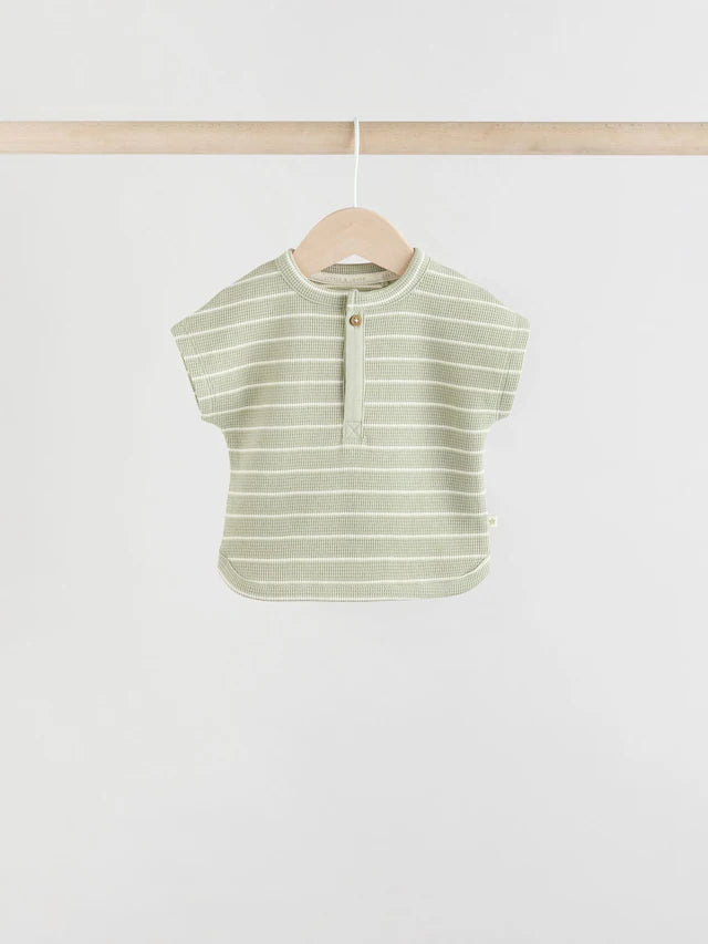 |BabyBoy| Conjunto De 6 Peças De Blusas e Shorts Listrados Minerais Para Bebê