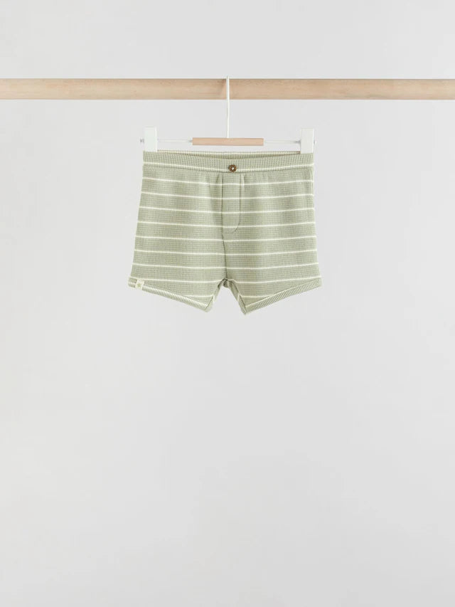 |BabyBoy| Conjunto De 6 Peças De Blusas e Shorts Listrados Minerais Para Bebê