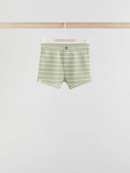 |BabyBoy| Conjunto De 6 Peças De Blusas e Shorts Listrados Minerais Para Bebê