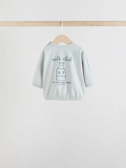 |BabyBoy| Conjunto De 6 Peças de Blusas e Leggings Para Bebês Blue Milk Club (0 meses a 3 anos) (3 meses a 8 anos)