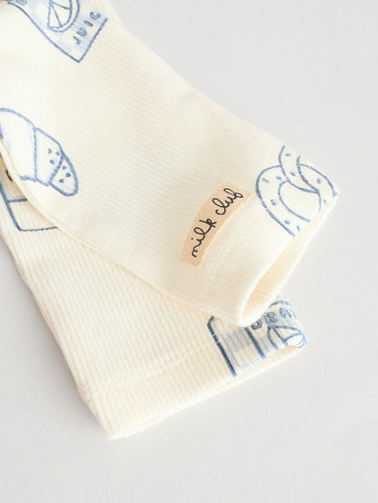 |BabyBoy| Conjunto De 6 Peças de Blusas e Leggings Para Bebês Blue Milk Club (0 meses a 3 anos) (3 meses a 8 anos)