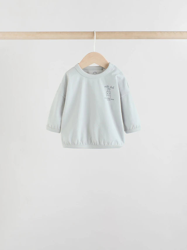 |BabyBoy| Conjunto De 6 Peças de Blusas e Leggings Para Bebês Blue Milk Club (0 meses a 3 anos) (3 meses a 8 anos)