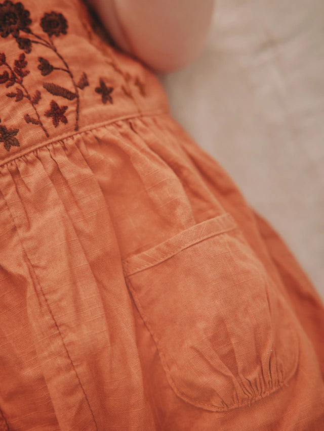 |BabyGirl| Conjunto De Macacão e Calça Jeans Manga Curta Marrom Ferrugem Para Bebê (0 meses a 2 anos)