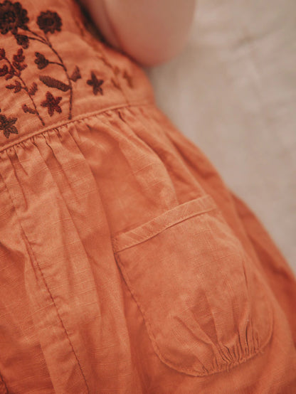 |BabyGirl| Conjunto De Macacão e Calça Jeans Manga Curta Marrom Ferrugem Para Bebê (0 meses a 2 anos)