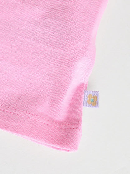 |BabyGirl| Blusas De Manga Curta Para Bebês, Azul/Verde/Roxo, Pastel, Pacote com 3