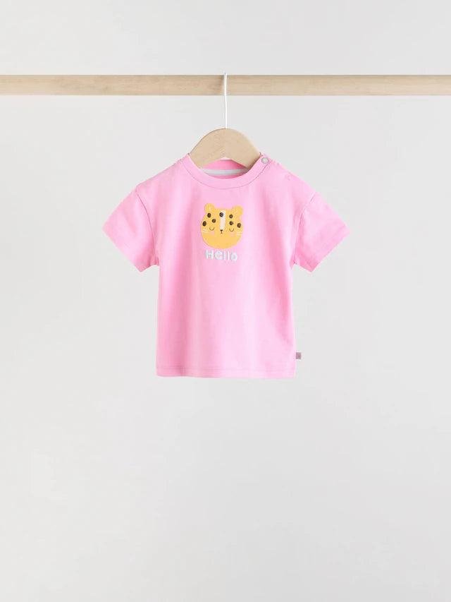 |BabyGirl| Blusas De Manga Curta Para Bebês, Azul/Verde/Roxo, Pastel, Pacote com 3