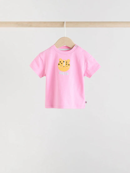 |BabyGirl| Blusas De Manga Curta Para Bebês, Azul/Verde/Roxo, Pastel, Pacote com 3