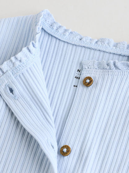 |BabyBoy| Conjunto De Blusa e Leggings Sem Mangas Azul Para Bebê