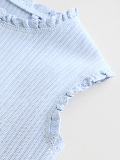 |BabyBoy| Conjunto De Blusa e Leggings Sem Mangas Azul Para Bebê