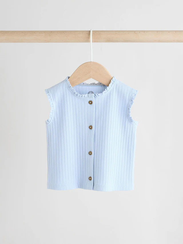 |BabyBoy| Conjunto De Blusa e Leggings Sem Mangas Azul Para Bebê