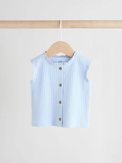 |BabyBoy| Conjunto De Blusa e Leggings Sem Mangas Azul Para Bebê