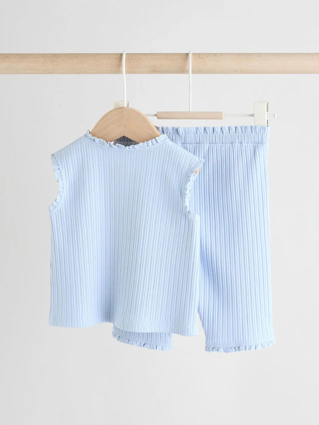 |BabyBoy| Conjunto De Blusa e Leggings Sem Mangas Azul Para Bebê