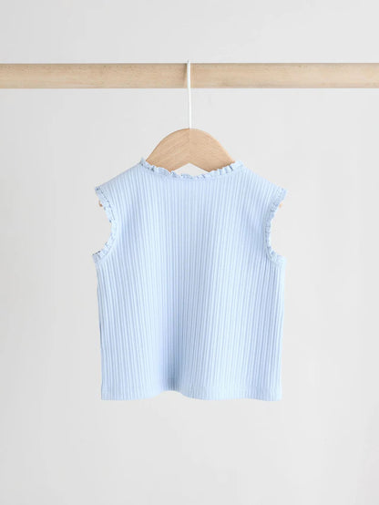 |BabyBoy| Conjunto De Blusa e Leggings Sem Mangas Azul Para Bebê