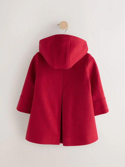 |Girl| Casaco Com Capuz e Detalhe De Laço Vermelho e Lã (3 meses a 10 anos)
