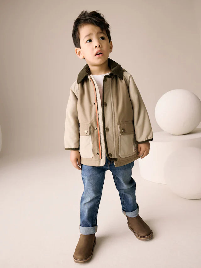 |Boy| Casaco Com Capuz e Gola De Cordão Neutro (3 meses a 7 anos)