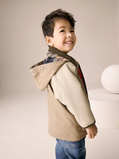 |Boy| Casaco Com Capuz e Gola De Cordão Neutro (3 meses a 7 anos)