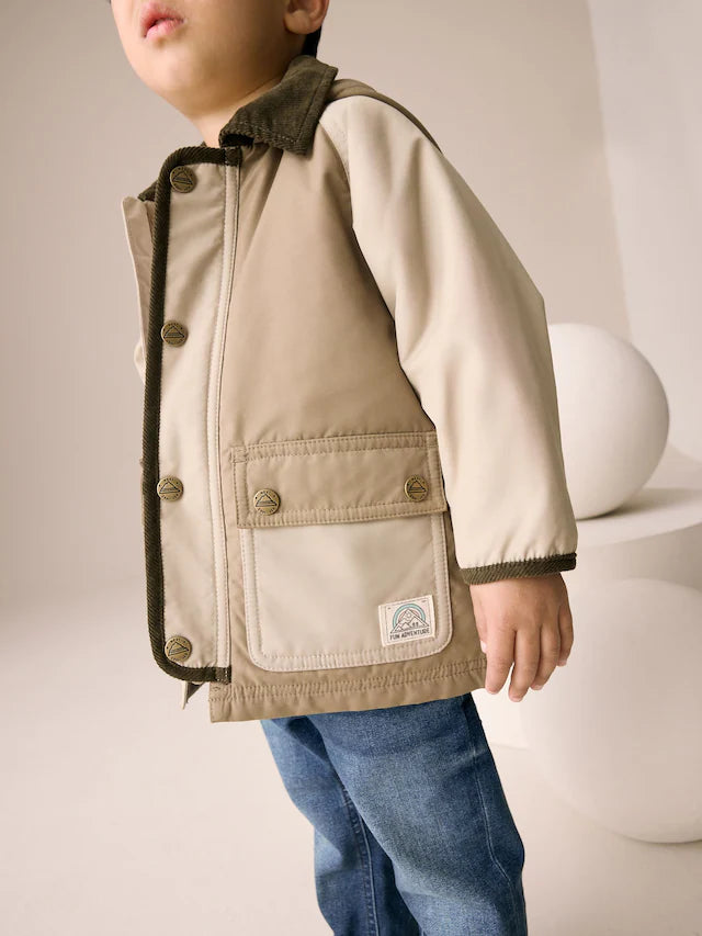 |Boy| Casaco Com Capuz e Gola De Cordão Neutro (3 meses a 7 anos)