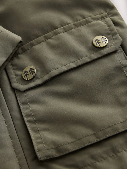 |Boy| Casaco Cáqui Verde Com Gola De Veludo (3 meses a 7 anos)